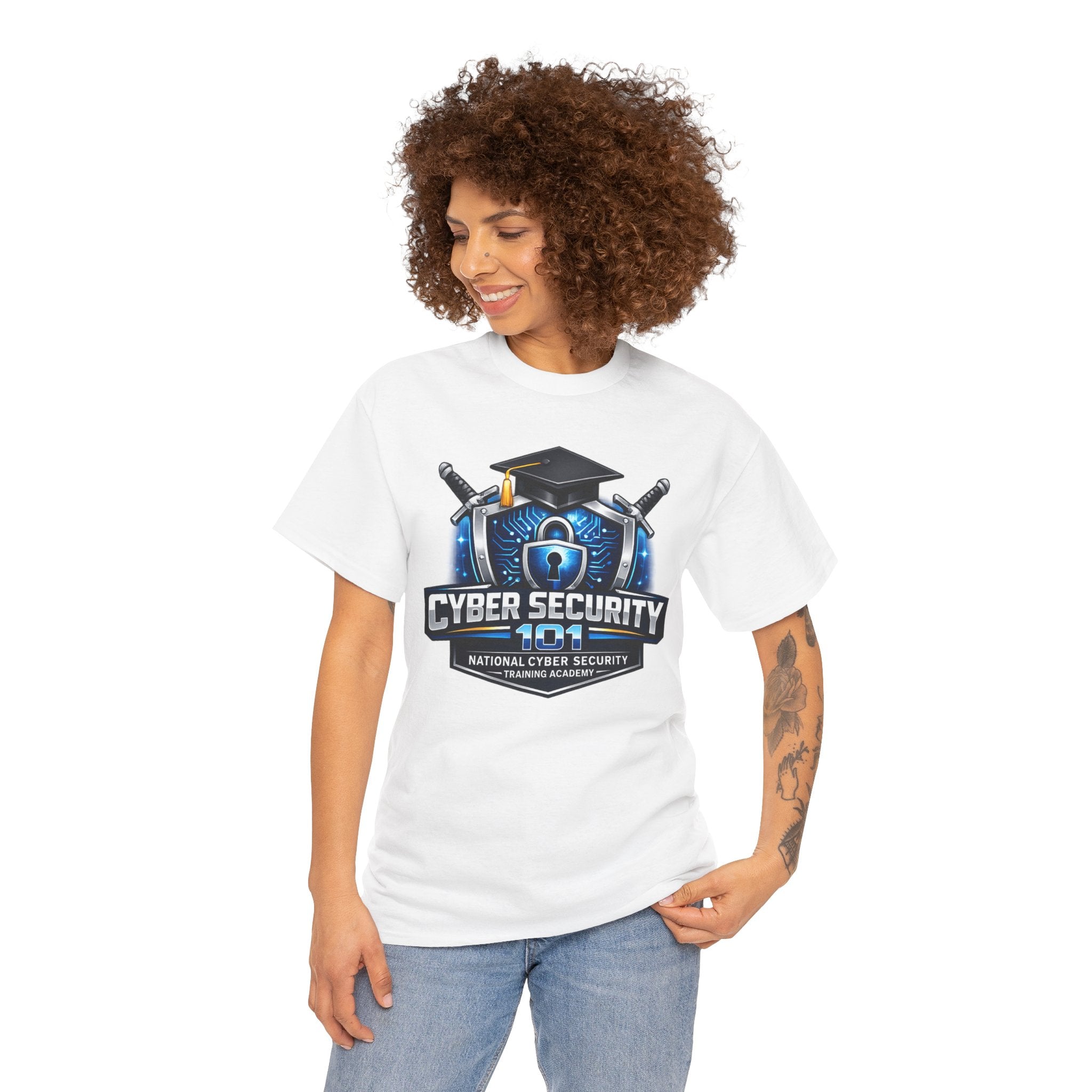 Cyber Security 101 T-Shirt — National Cyber Security Badge Tee