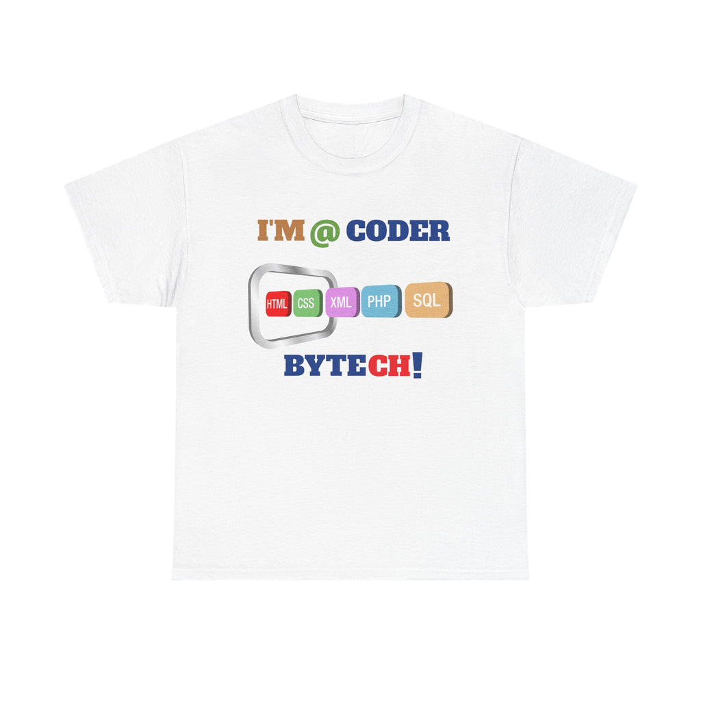 I'm @ Coder BYTECH! - Programmer T-Shirt – Tech Coding Graphic Tee, Unisex, Soft Cotton