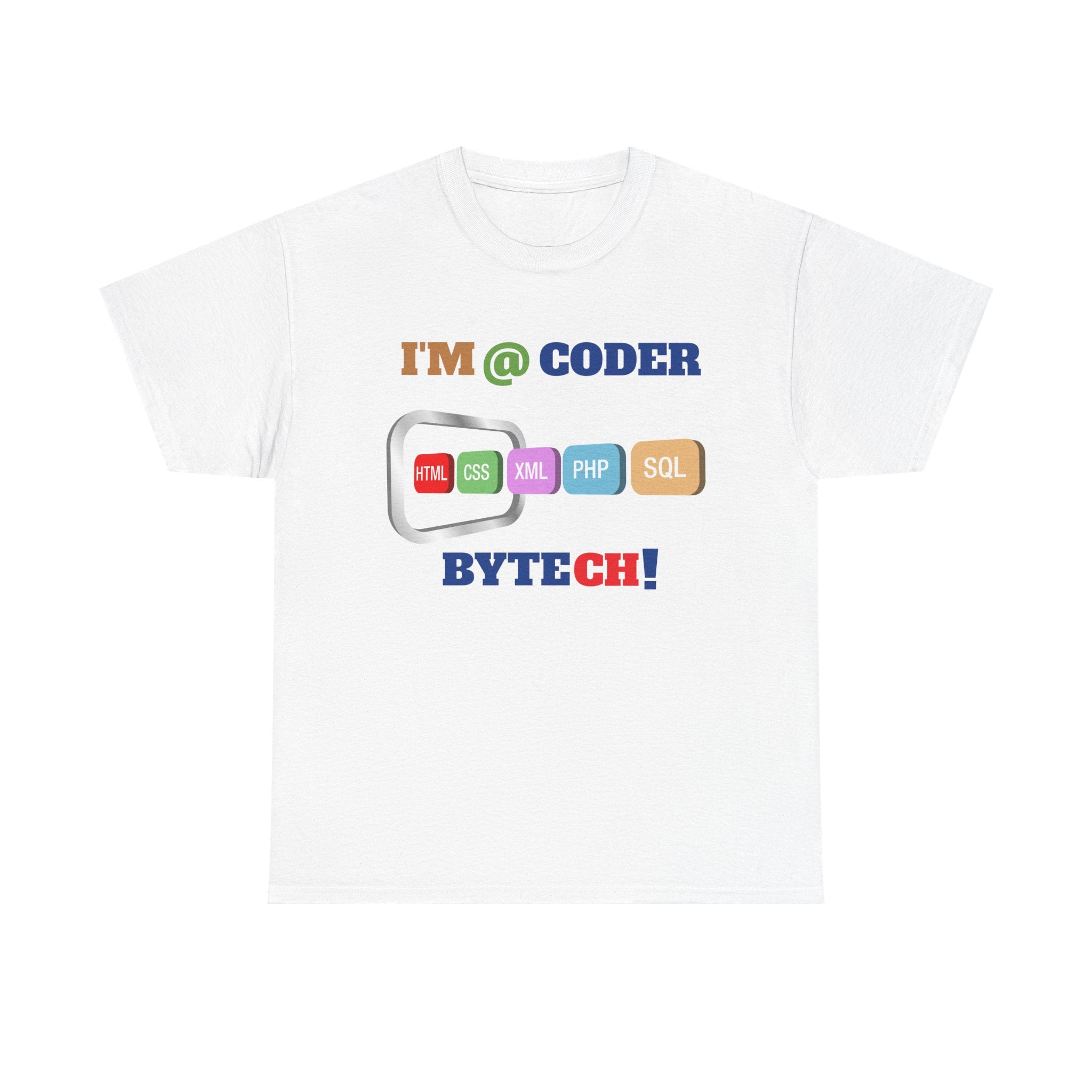 I'm @ Coder BYTECH! - Programmer T-Shirt – Tech Coding Graphic Tee, Unisex, Soft Cotton