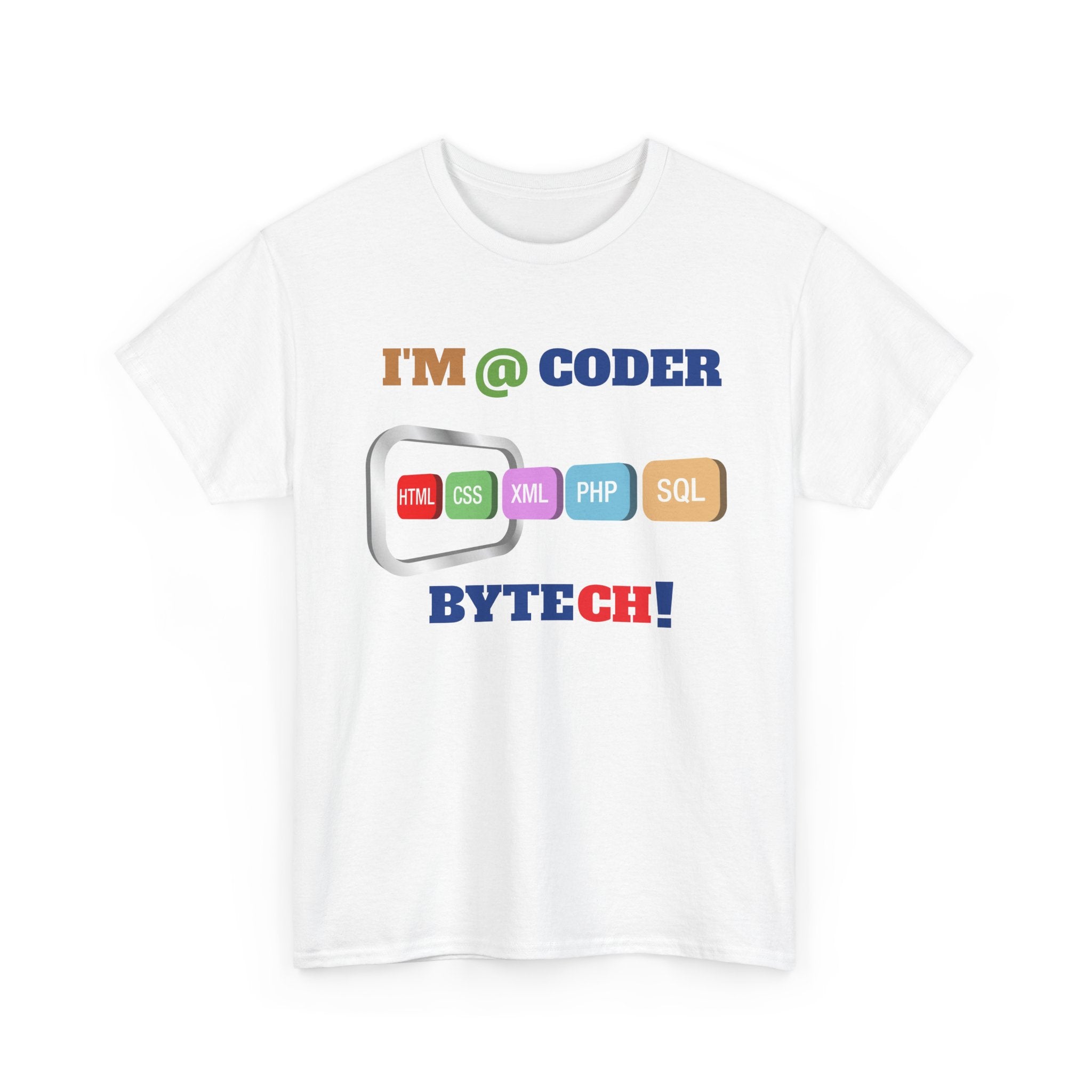 I'm @ Coder BYTECH! - Programmer T-Shirt – Tech Coding Graphic Tee, Unisex, Soft Cotton